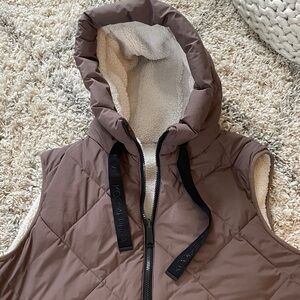 Kookaburra by UGG Brown Long Reversible Quilted Vest with Hood, size XXL